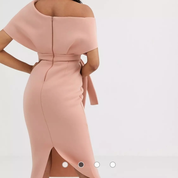 Asos design fallen shoulder pink dress, size 6. Absolutely stunning. New - Picture 4 of 7